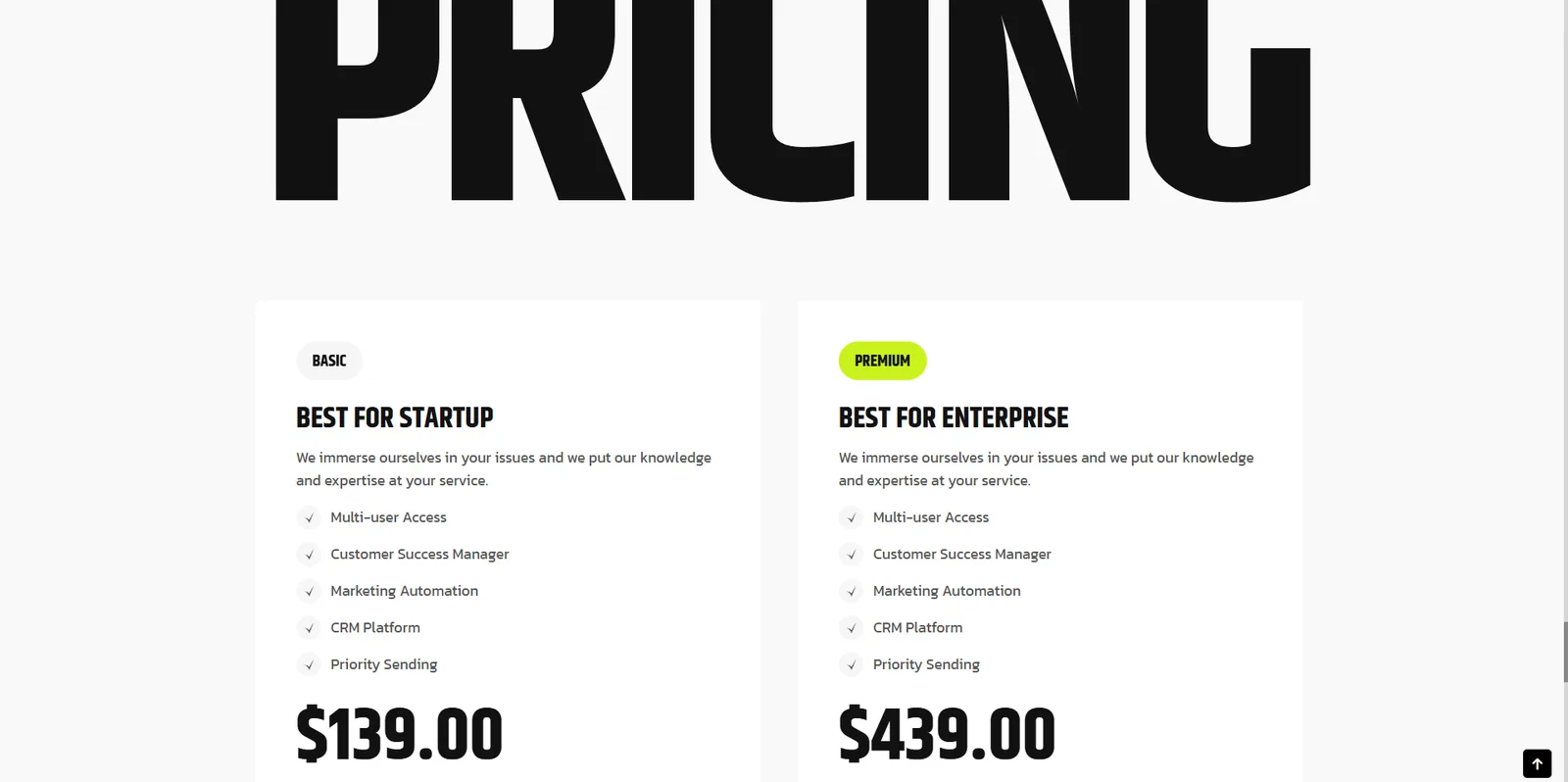 Creative agency website