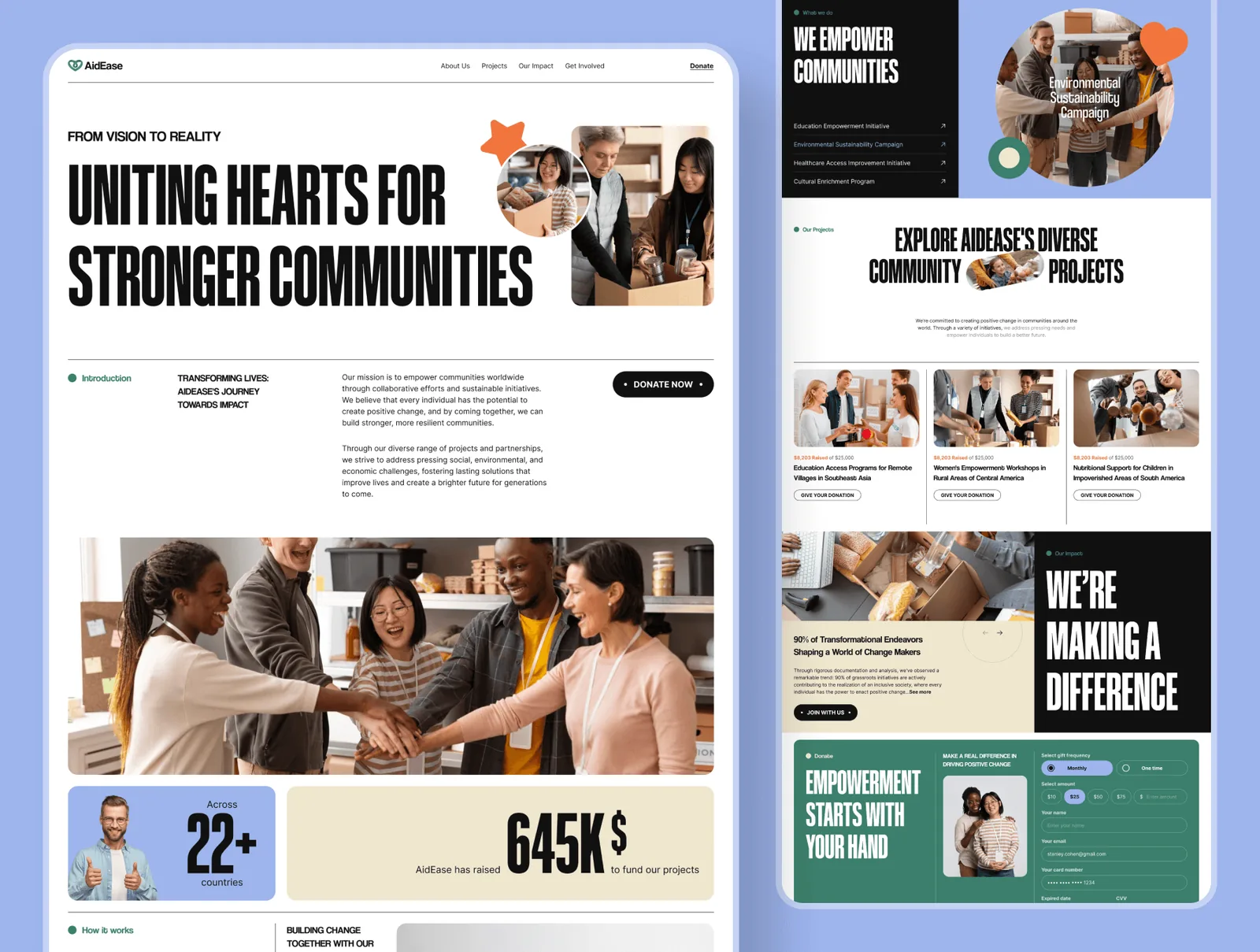 Charity donation website