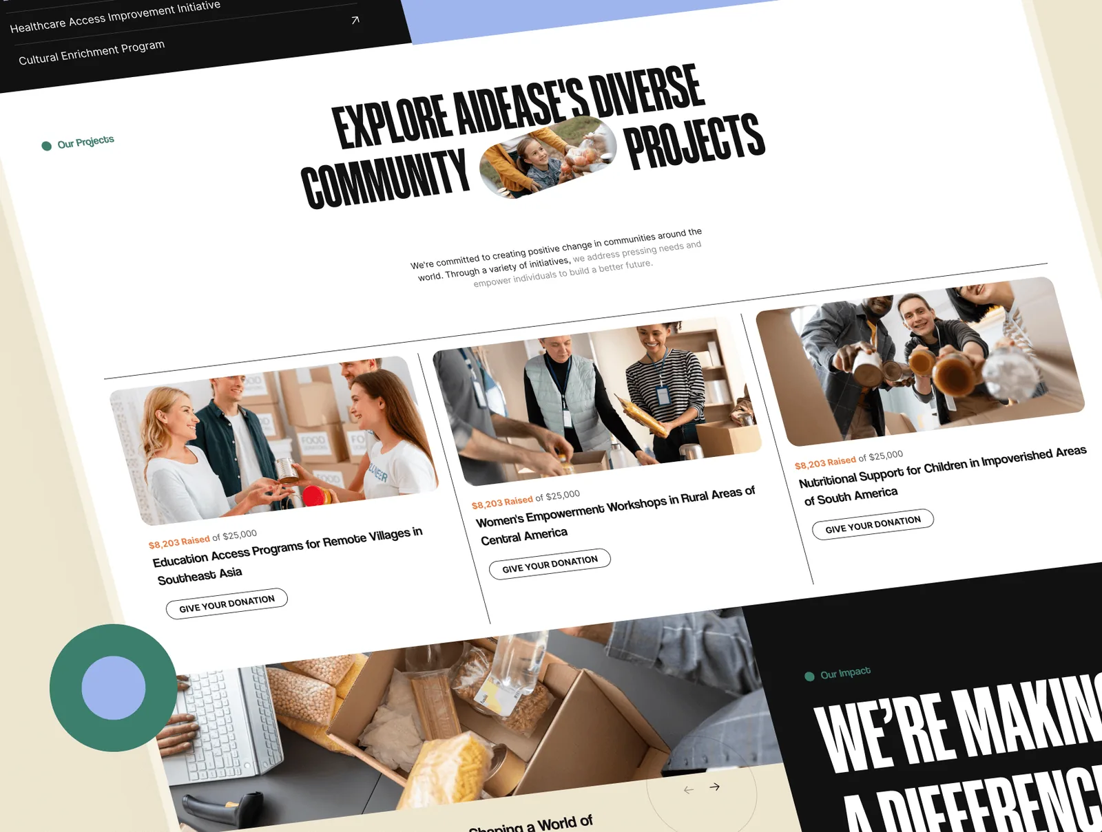 Charity donation website