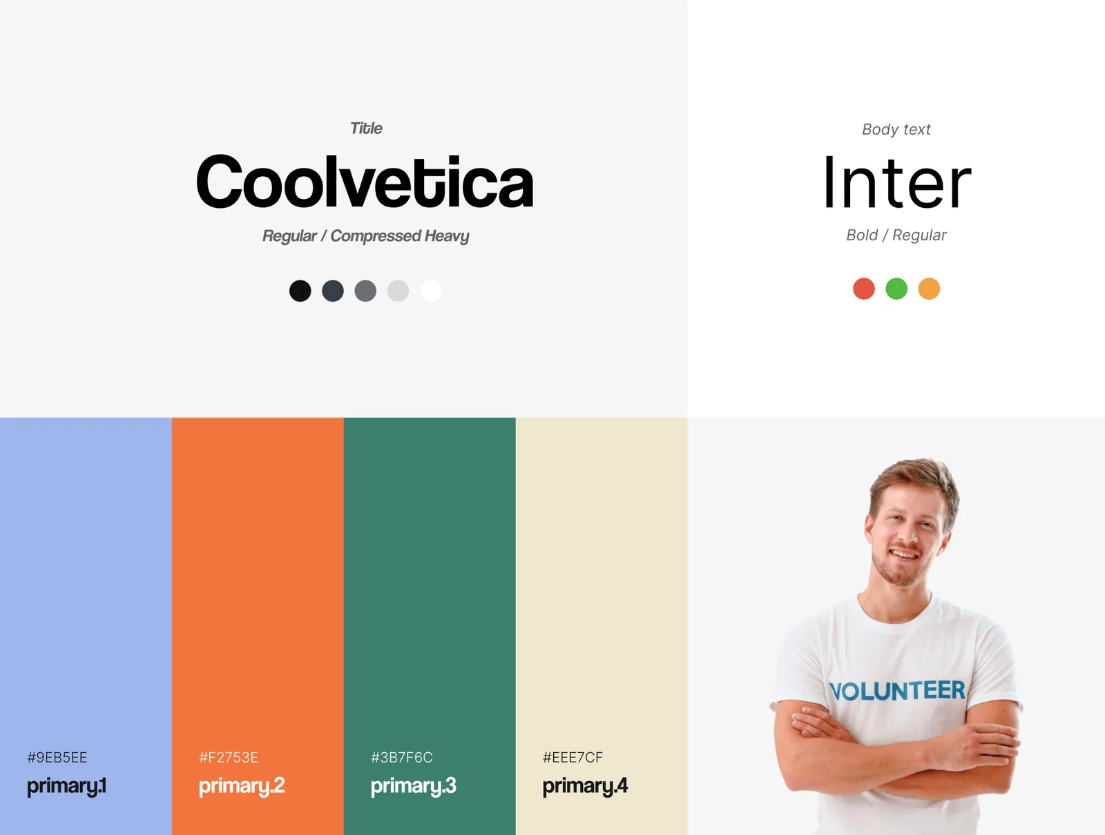 Brand style guide with typography and colour palette