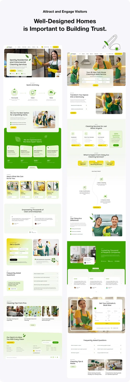Full homepage design from hero to footer