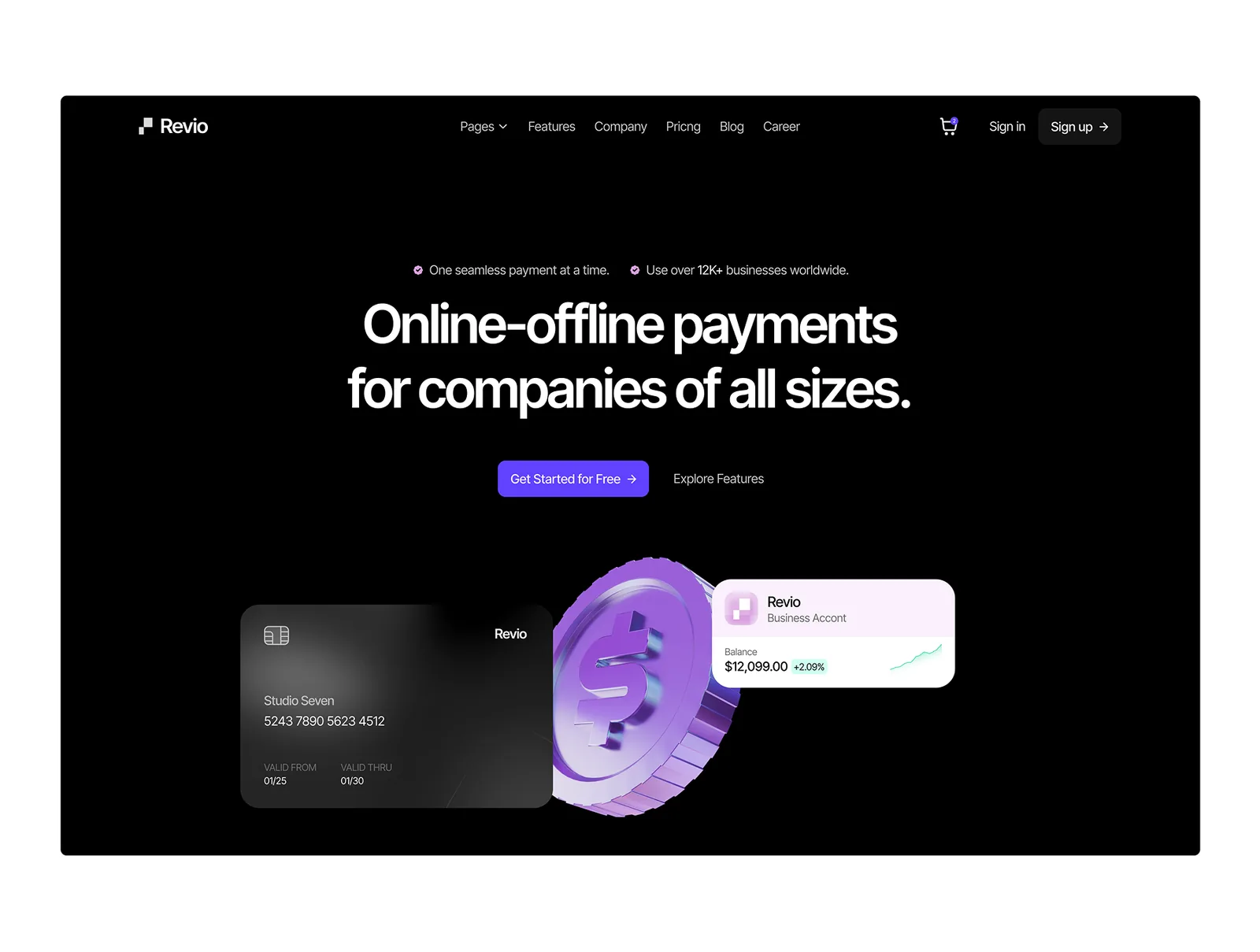 Fintech SaaS marketing site