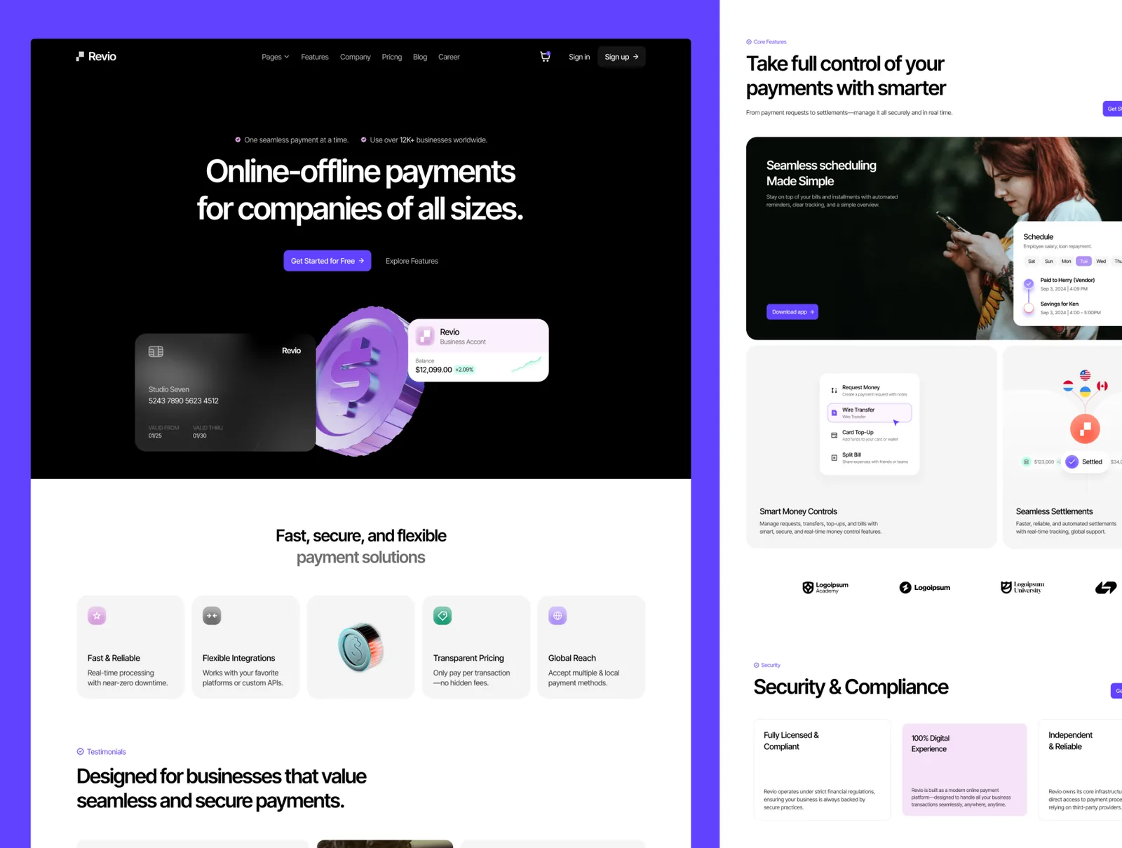 Fintech SaaS marketing site