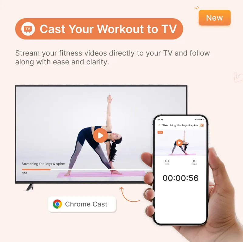 Casting a workout video to a TV with the phone as controller