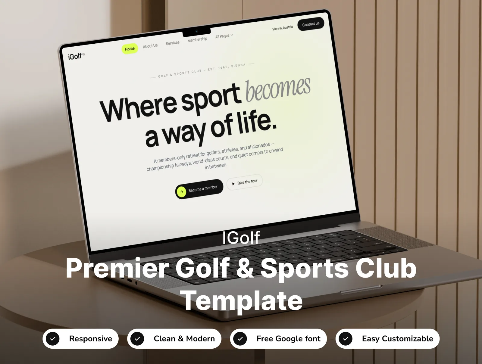 Golf and sports club website