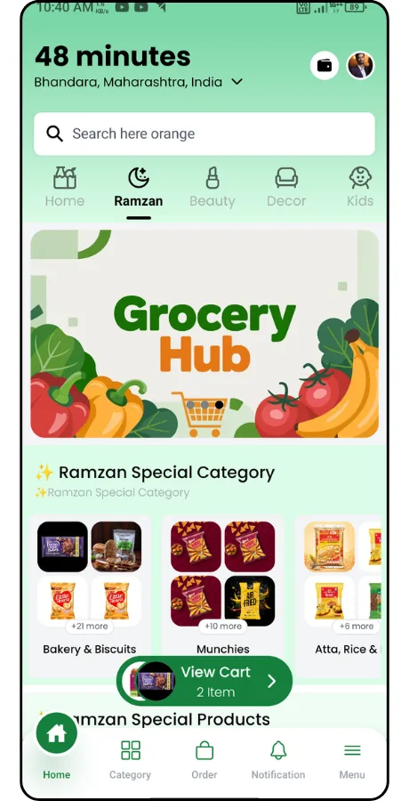 Quick-commerce delivery app